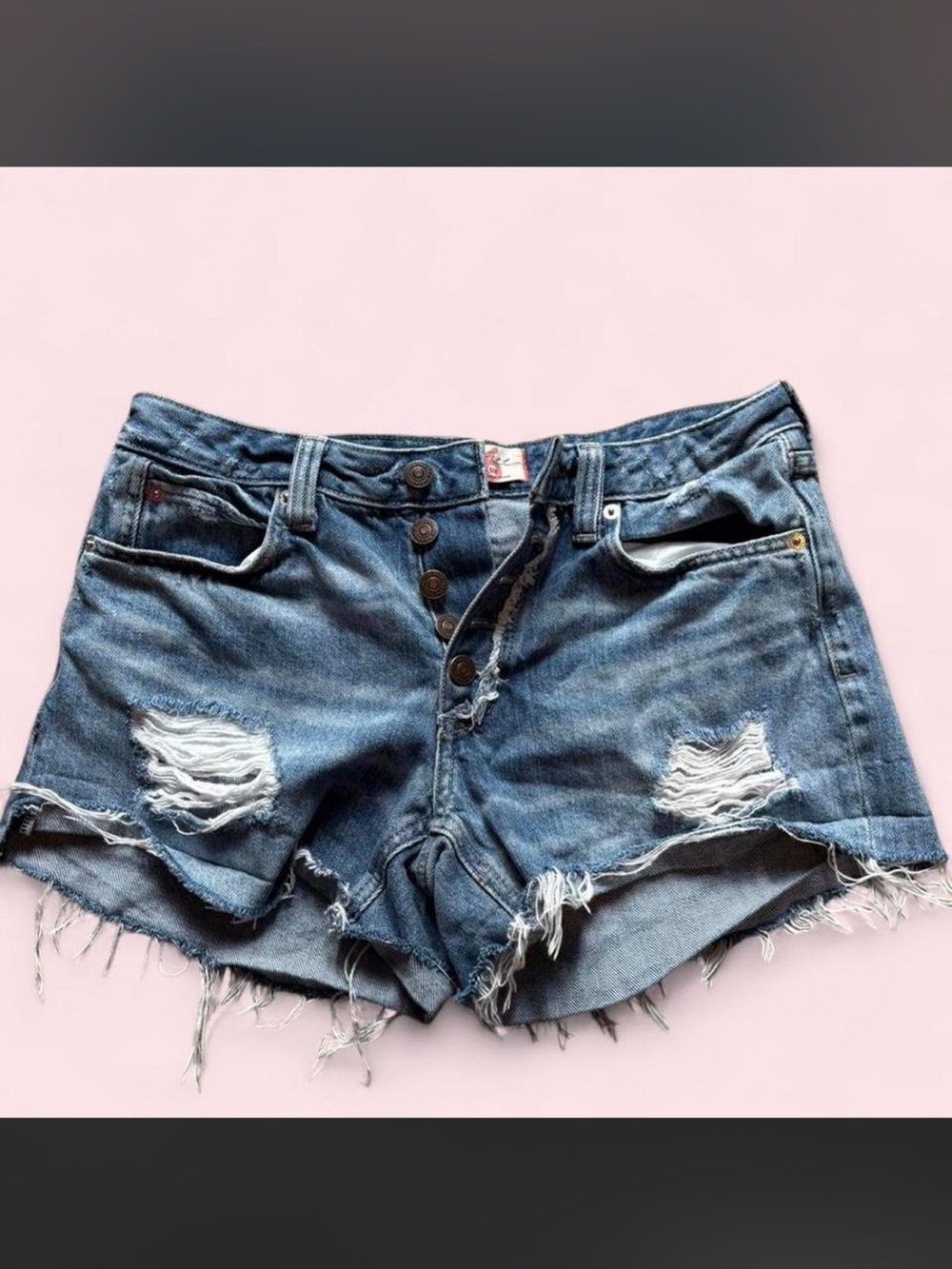 NWOT Free People We The Free Denim High Waisted Ripped Shorts